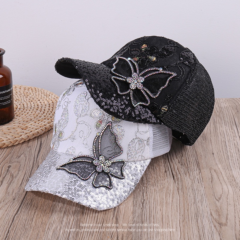 2025 New Fashion Women Cap Butterfly Flower Pendant Baseball Cap Female Outdoor Adjustable Streetwear Summer Trucker Hat