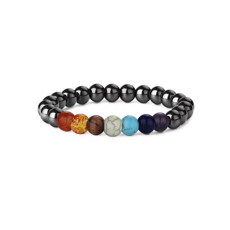 Men Women 7 Chakra Beaded Bracelets Bangles Healing Tiger Eye Stone Chakra Prayer Charm Buddha Bracelet Adjustable Jewelry Gifts