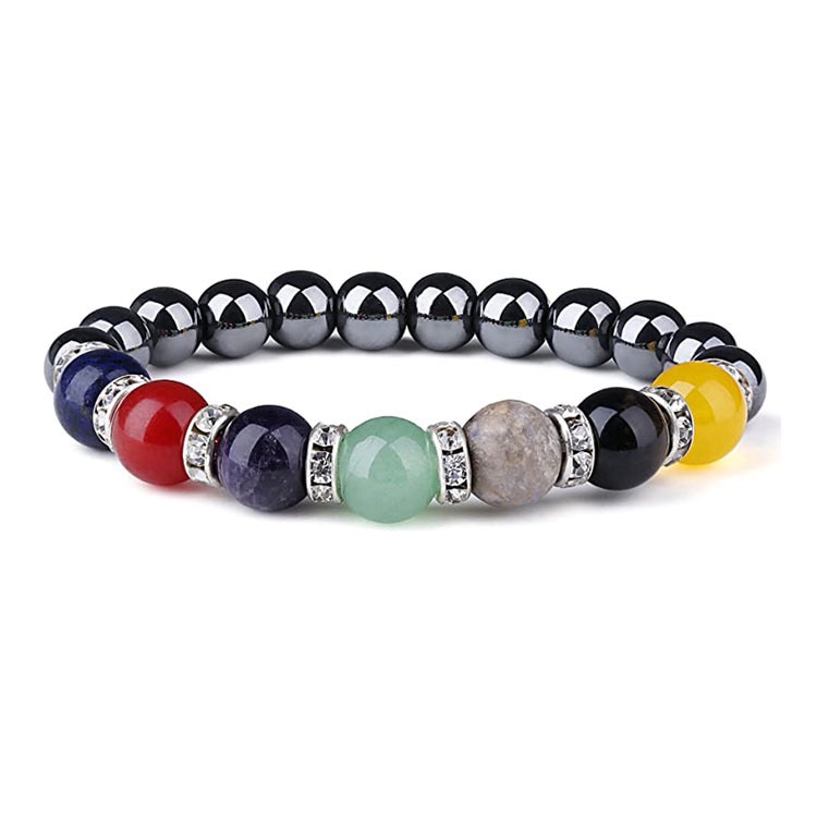 Men Women 7 Chakra Beaded Bracelets Bangles Healing Tiger Eye Stone Chakra Prayer Charm Buddha Bracelet Adjustable Jewelry Gifts