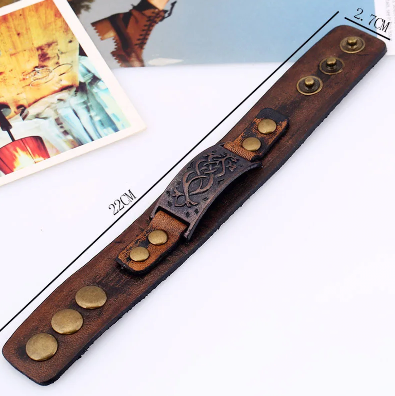 Vintage Steampunk Leather Bracelet Men Genuine Leather Wrap Bracelets Bangles for Men Punk Style Mens Bracelets Accessories 2019