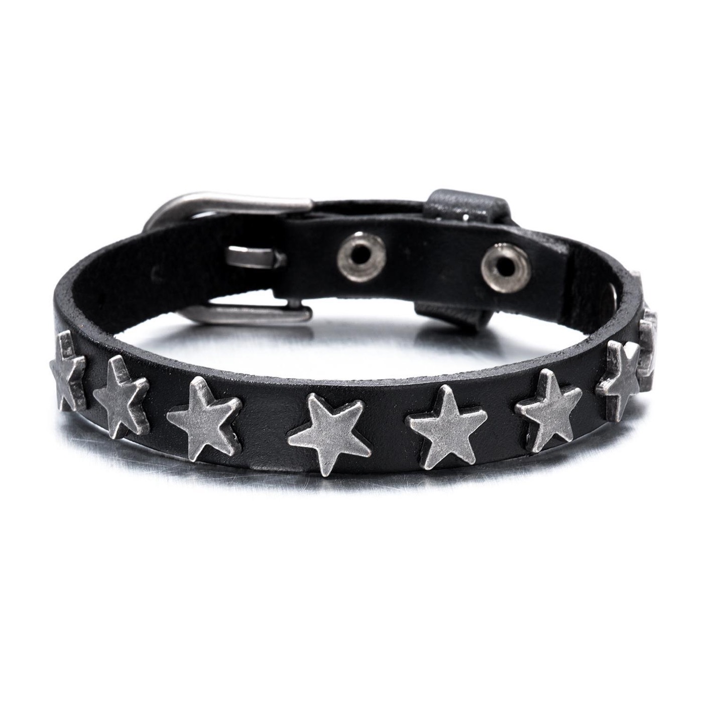 Classic Simple Fashion Leather Bracelets Men Women Punk Buckle Star Leather Wrap Bracelet & Bangle Couple Wristband Jewelry Gift