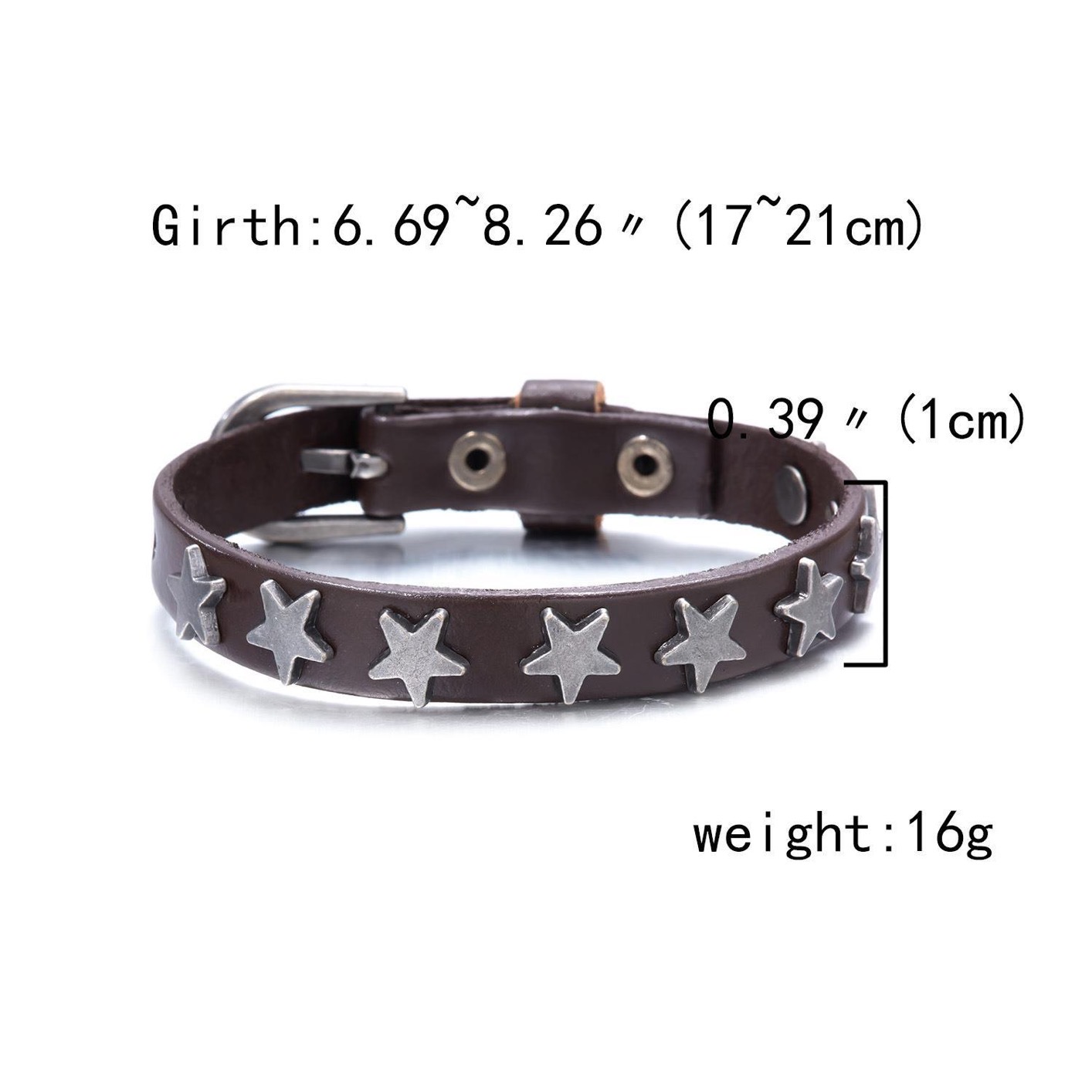Classic Simple Fashion Leather Bracelets Men Women Punk Buckle Star Leather Wrap Bracelet & Bangle Couple Wristband Jewelry Gift