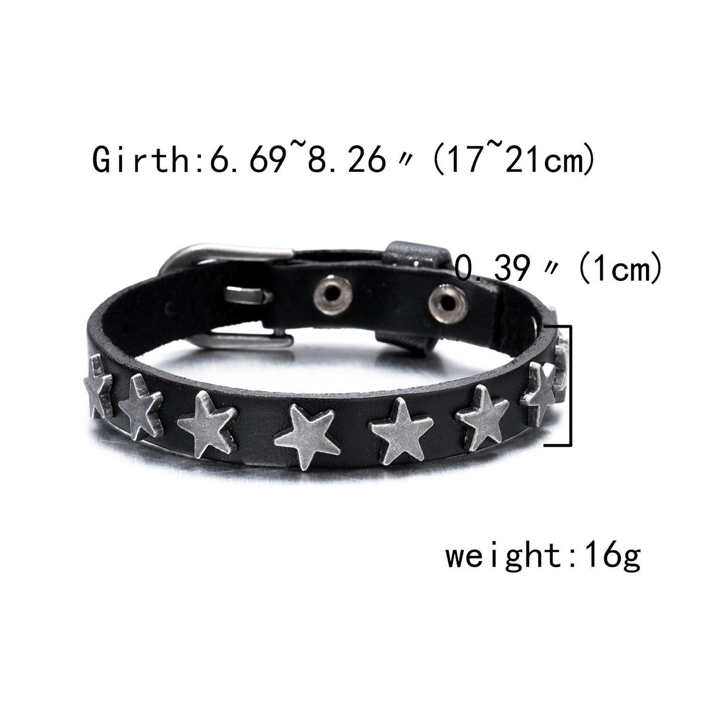 Classic Simple Fashion Leather Bracelets Men Women Punk Buckle Star Leather Wrap Bracelet & Bangle Couple Wristband Jewelry Gift