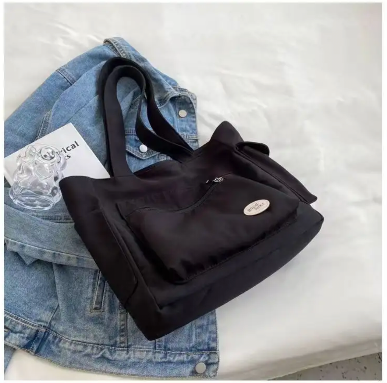 Women's Fashion Shoulder Bag Class Large Capacity Student Tote Bag 2024 New Canvas Commuter Handbag Women Bag