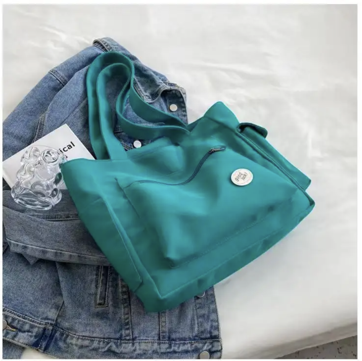 Women's Fashion Shoulder Bag Class Large Capacity Student Tote Bag 2024 New Canvas Commuter Handbag Women Bag