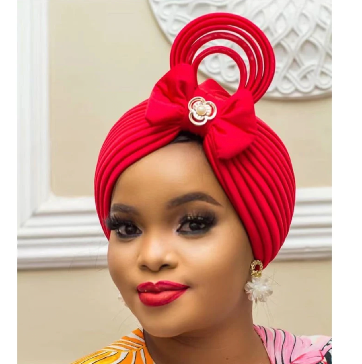 Handmade Nigerian Wedding Gele African Auto Gele Headtie Muslim Turban Cap Arab India Hat Female Head Wraps Turbante Mujer
