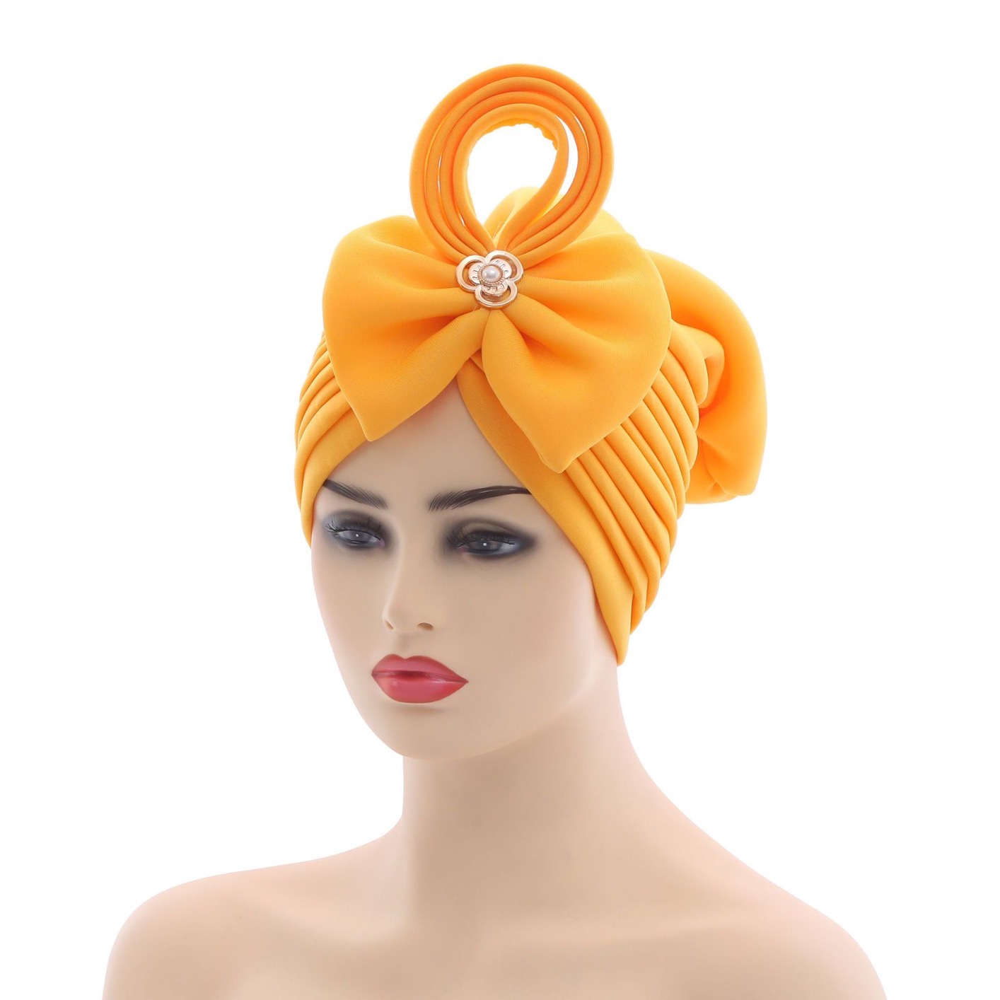 Handmade Nigerian Wedding Gele African Auto Gele Headtie Muslim Turban Cap Arab India Hat Female Head Wraps Turbante Mujer