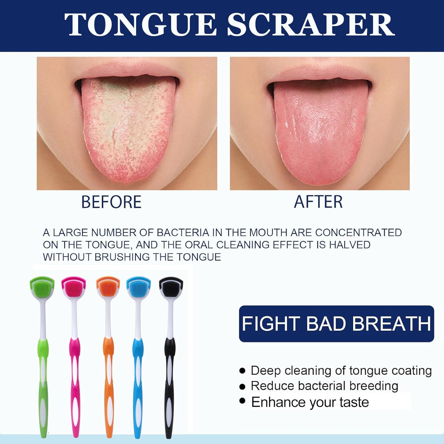 Tongue Scraper for Adults 3PCS Tongues Cleaner,Tongue Scraper With Case,Tongue Brush Helps Fight Bad Breath,Tongue Scrapper Keep Fresher Breath, Tongue Scrapers for Oral Hygiene