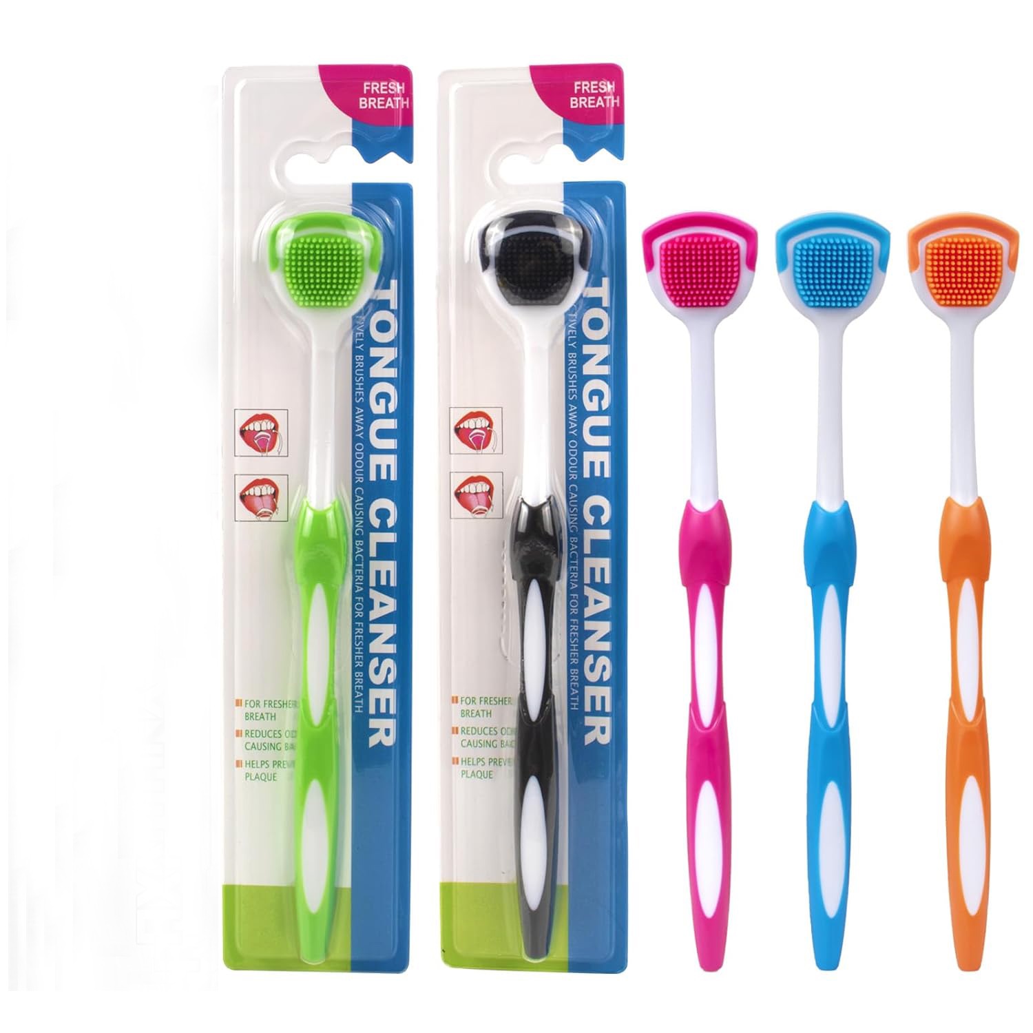 Tongue Scraper for Adults 3PCS Tongues Cleaner,Tongue Scraper With Case,Tongue Brush Helps Fight Bad Breath,Tongue Scrapper Keep Fresher Breath, Tongue Scrapers for Oral Hygiene