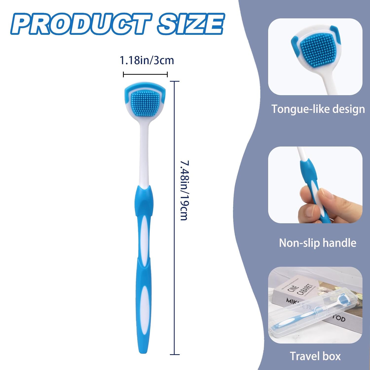 Tongue Scraper for Adults 3PCS Tongues Cleaner,Tongue Scraper With Case,Tongue Brush Helps Fight Bad Breath,Tongue Scrapper Keep Fresher Breath, Tongue Scrapers for Oral Hygiene
