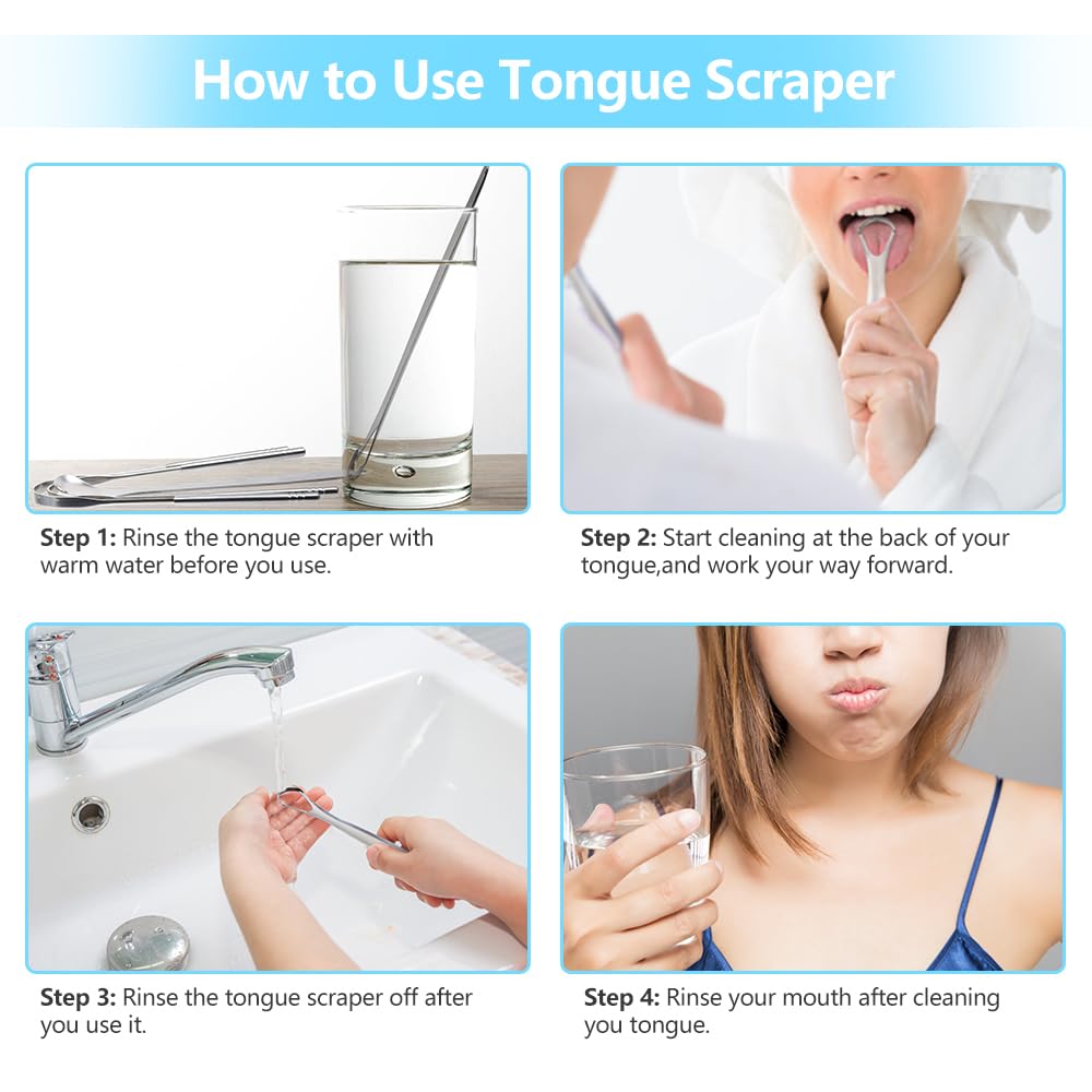 Tongue Scraper, 4Pcs Tongue Cleaners Metal Tongue Scraper with Case for Adults Kids, Great for Oral Hygiene Reduce Bad Breath
Visit the MORGLES Store