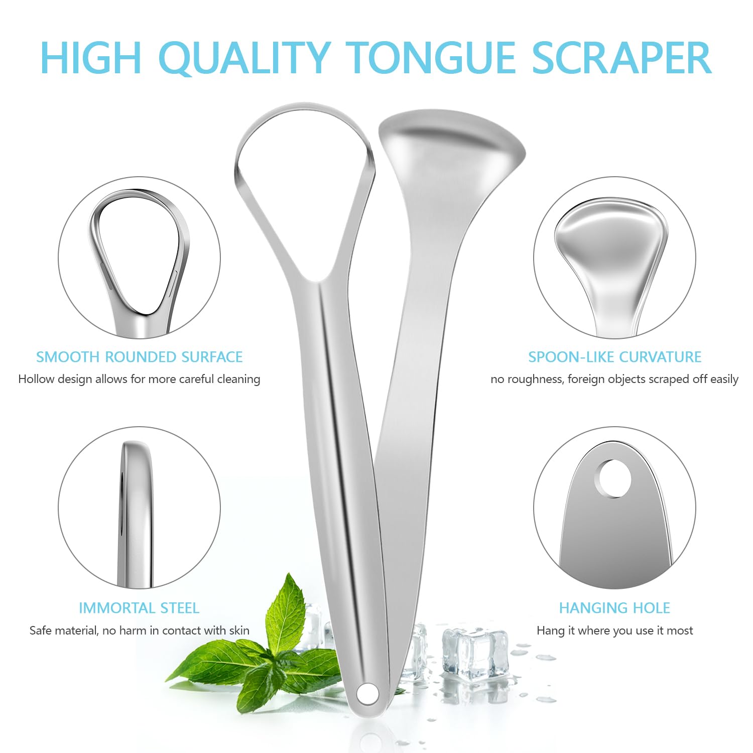 Tongue Scraper, 4Pcs Tongue Cleaners Metal Tongue Scraper with Case for Adults Kids, Great for Oral Hygiene Reduce Bad Breath
Visit the MORGLES Store
