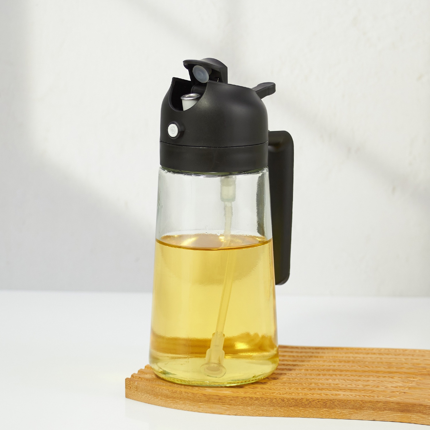 Oil Dispenser For Kitchen Oil Sprayer For Cooking 2 in 1 Oil Dispenser and Oil Sprayer Olive Oil Sprayer 16ozPremium Glass Oil Bottle, Food-grade Oil Mister for Air Fryer,Frying,Salad, BBQ