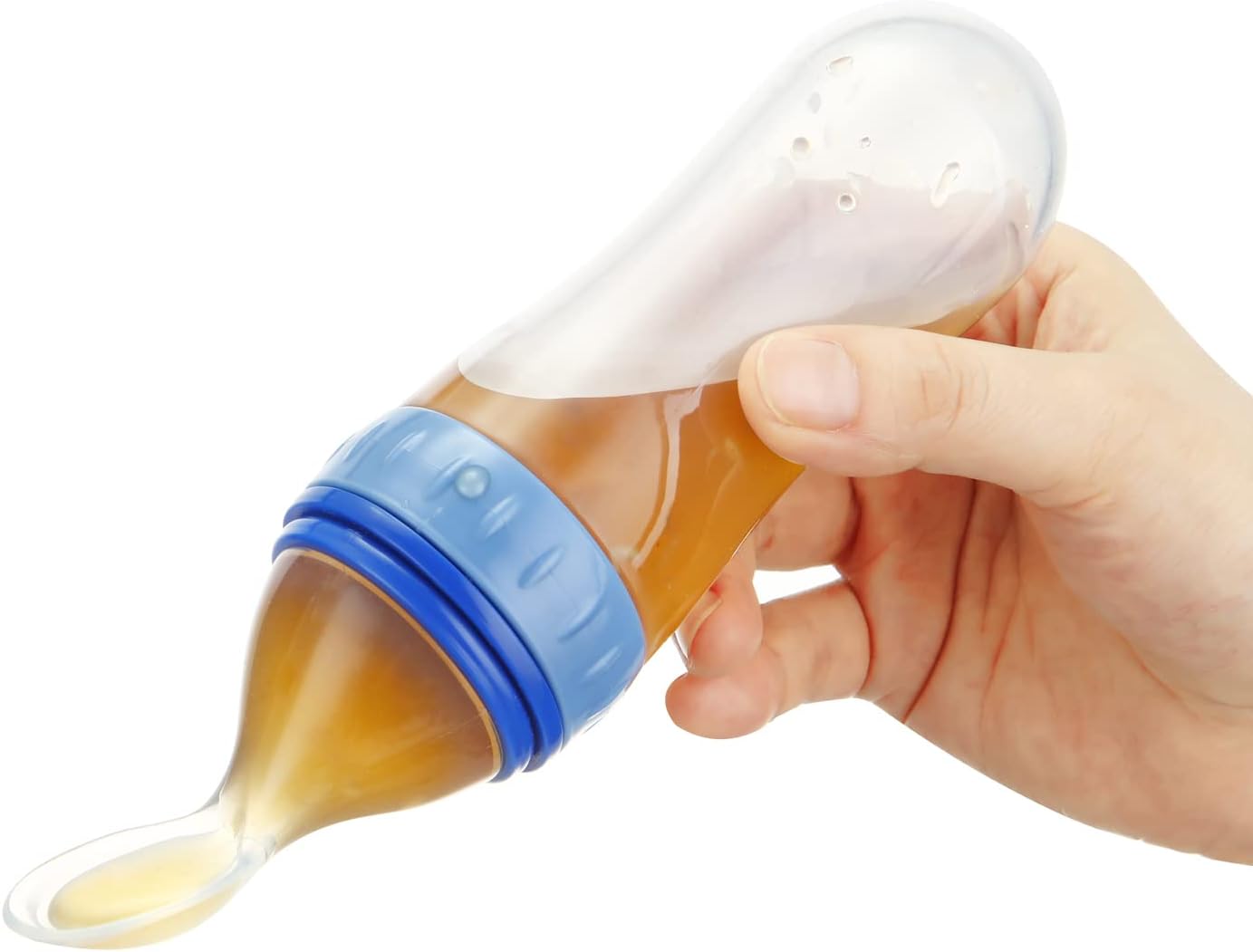 90ml Baby Squeezing Feeding Spoon Silicone Feeding Bottle Training Spoon Infant Cereal Food Spoon