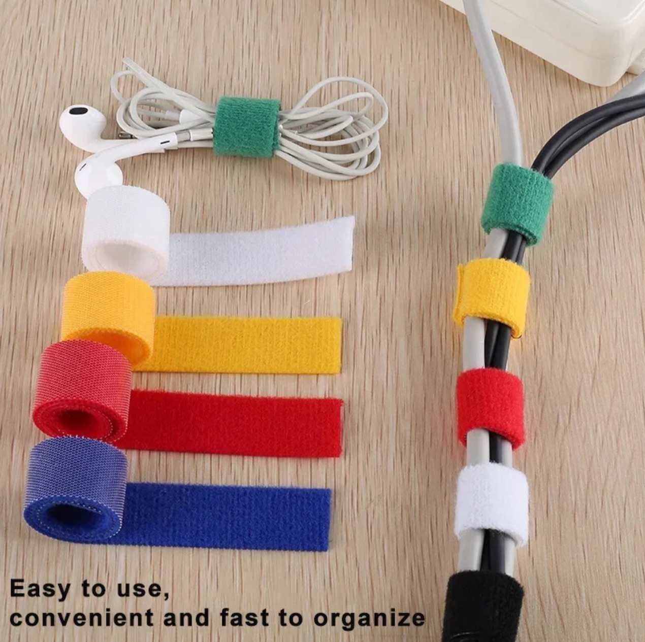 5Meter/Roll Reusable Fastening Tape Cable Ties 12mm Double Side Hook and Loop Straps Cable Wire Management Tape