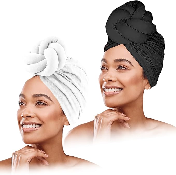 Women Turbans and Head Wraps, Women African Turban Flower Knot Pre-Tied Bonnet Beanie Cap Headwrap