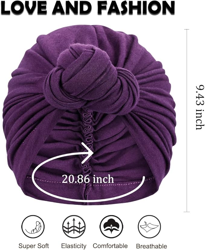Women Turbans and Head Wraps, Skull-Caps, African Turban Flower Knot Pre-Tied Bonnet Beanie Cap for Women