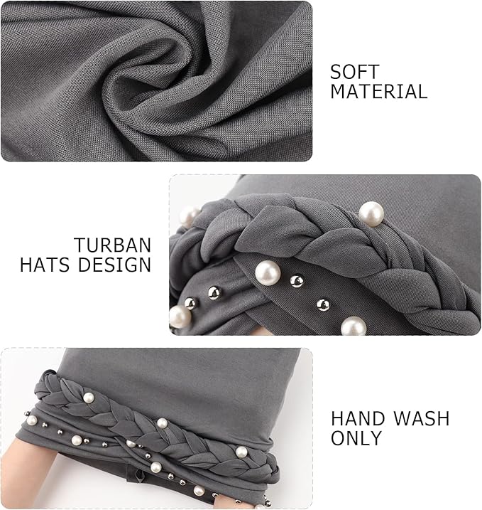 Turbans for Women African Pre-Tied Head Scarf for Women's Hair Wraps Cover Beanie Cap Cancer Chemo Headwear for Women