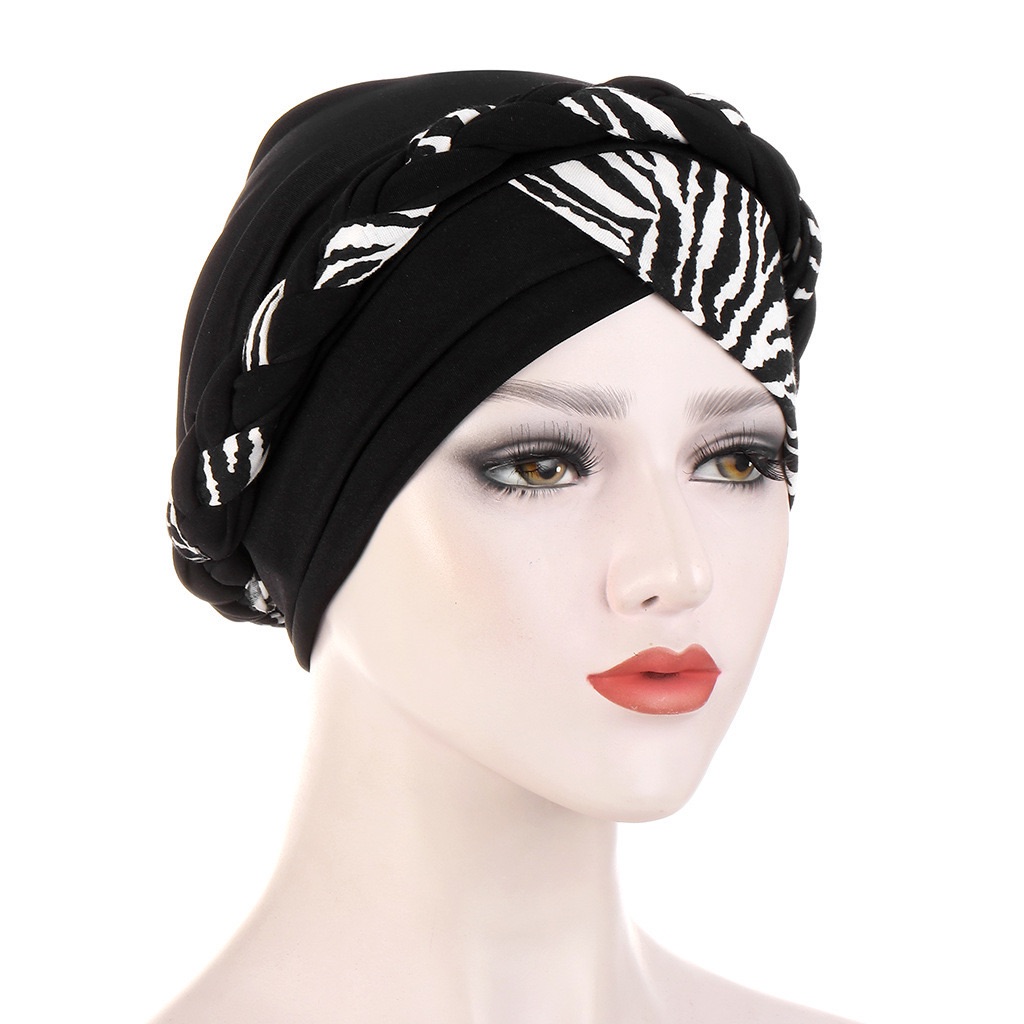 Woeoe African Turban Head Wrap Pink Pattern Head Scarf Soft Flower Print Head Cover Cap Headwear for Women and Girls