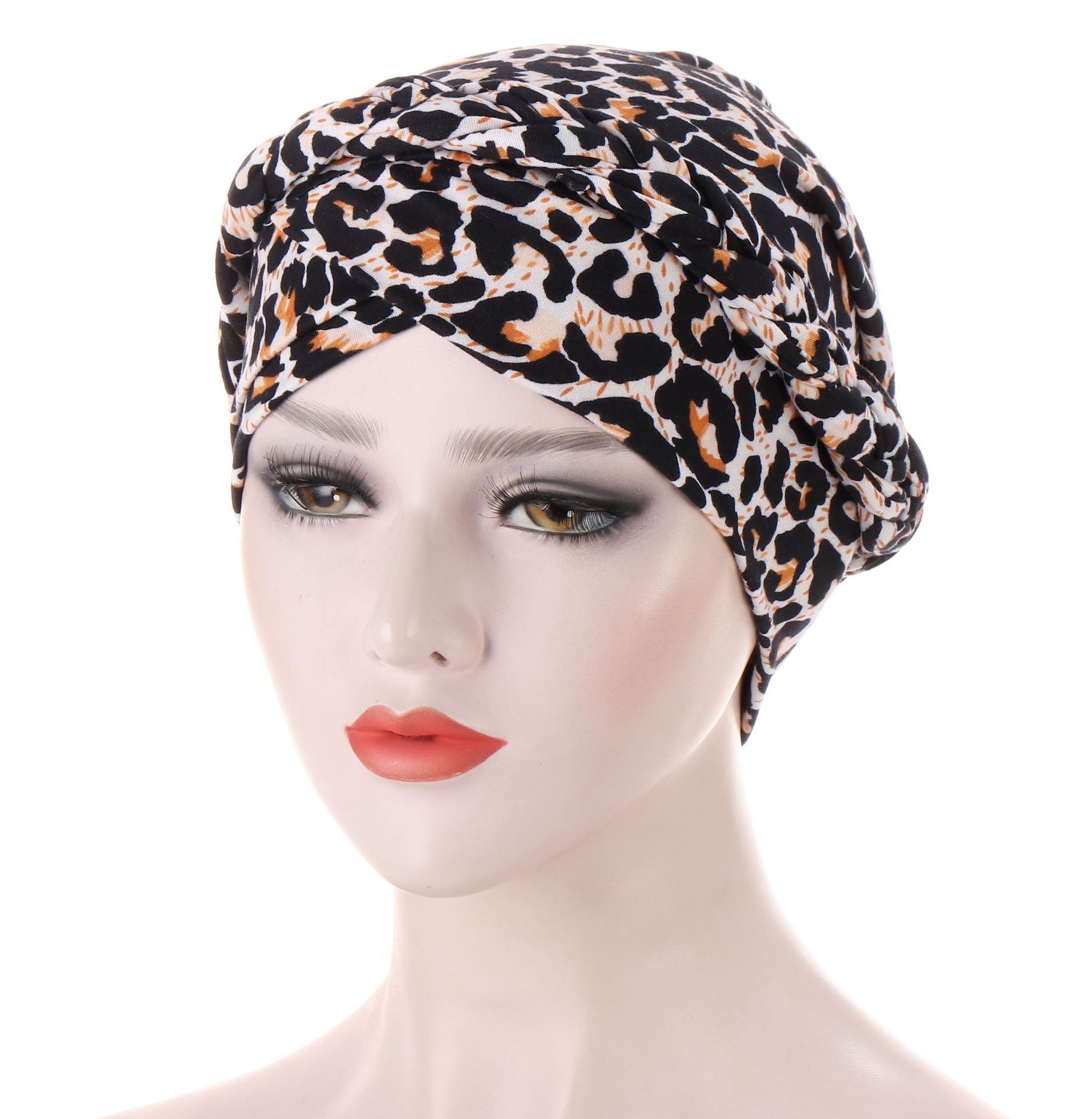 Woeoe African Turban Head Wrap Pink Pattern Head Scarf Soft Flower Print Head Cover Cap Headwear for Women and Girls