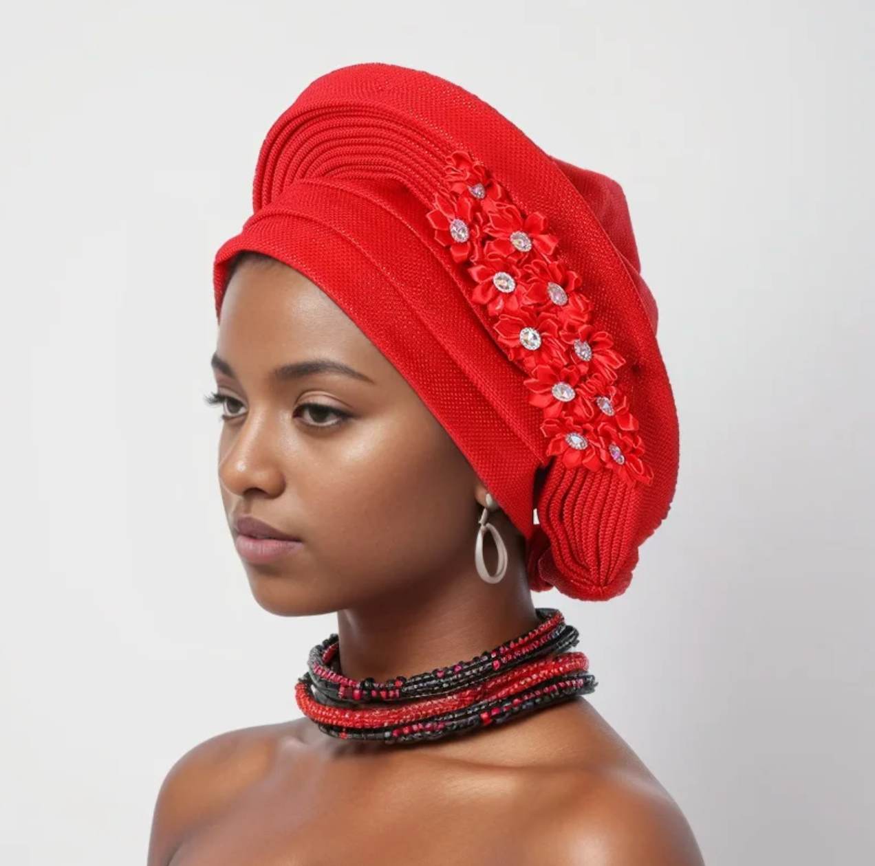 African Headtie Turban Nigerian Wedding Geles Aso Oke Fabric Muslim Headwear Gele Female Head Wraps Sego Headtie Auto Gele