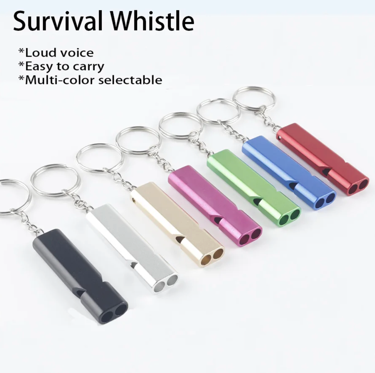 1Pc Survival Whistle Soccer Outdoor High Decibel Portable Flat Aluminum Alloy Dual Frequency Wilderness Emergency Whistle Tool