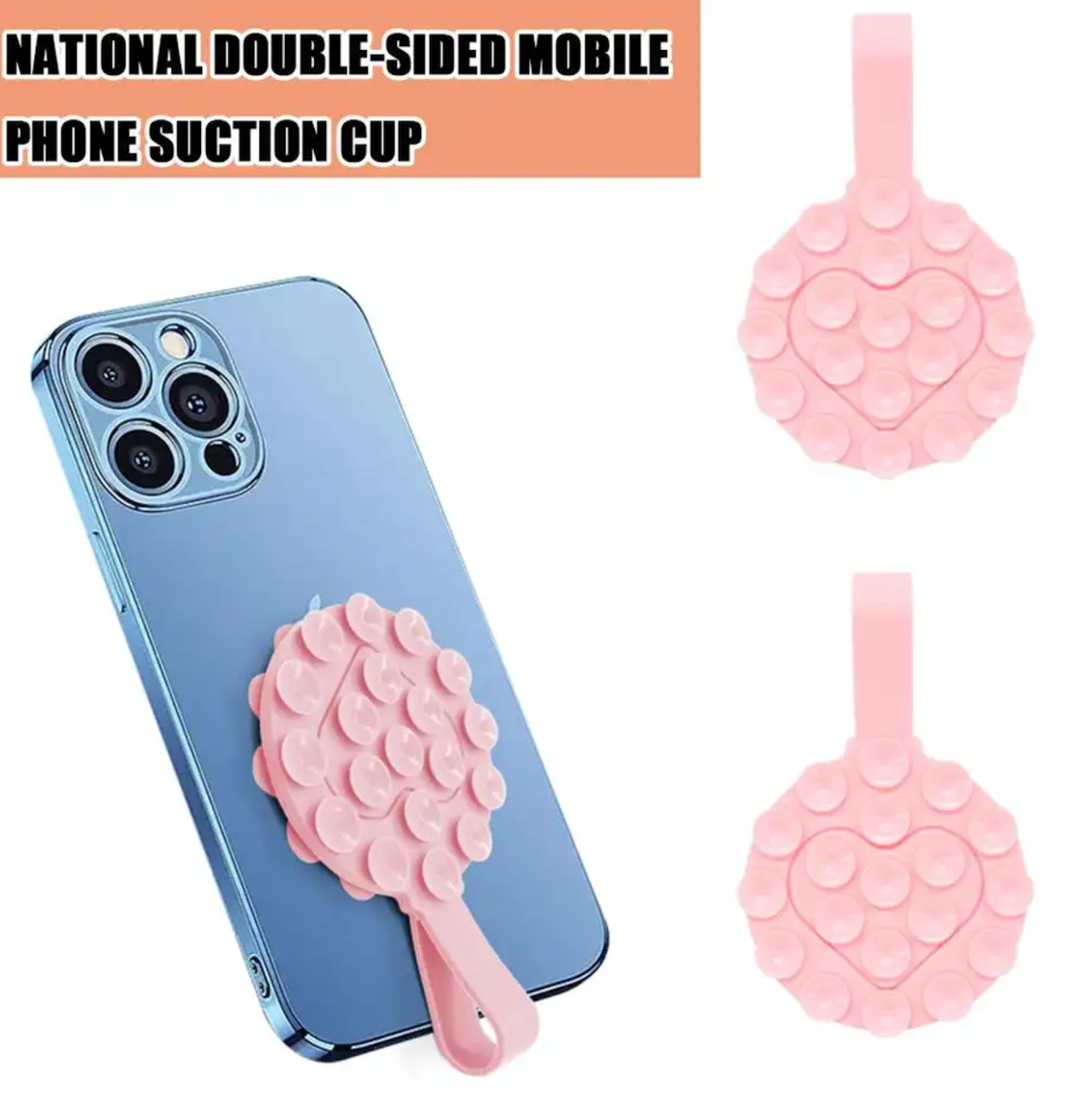 Portable Silicone Suction Cup Mobile Phones Stand Multifunction Double-Sided Anti-Slip Holder Mount Sucker Pad Cellphone Stand