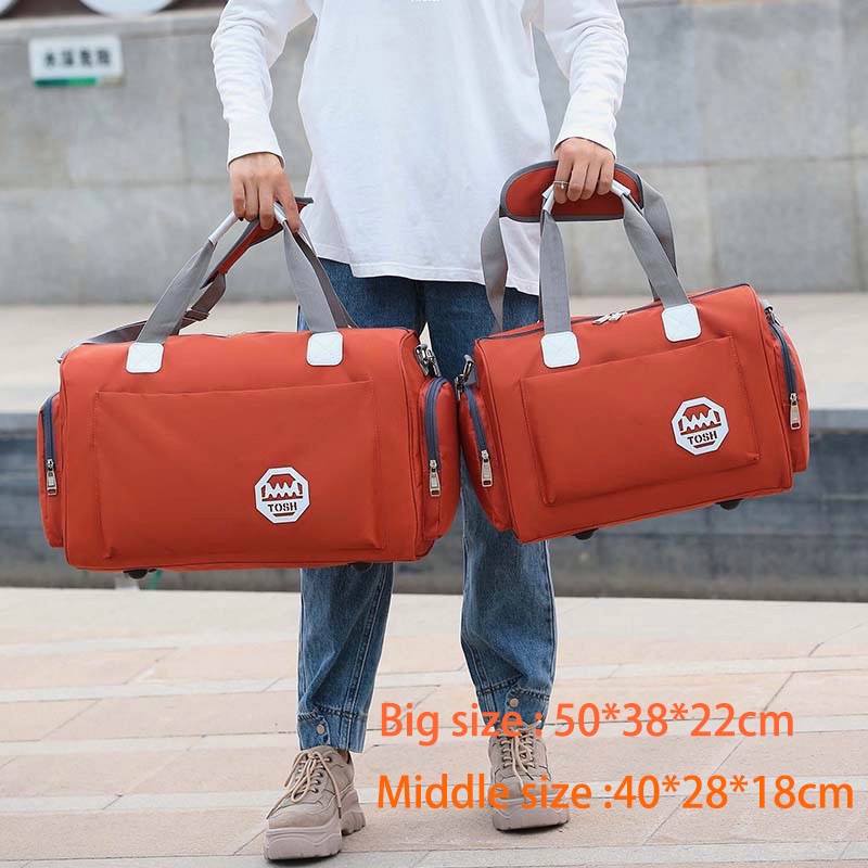 YIQI ENJOY Polyester Travel Bag Unisex Foldable Duffle Bag Organizers Large Capacity Travelling Gym Bags Bag Luggage Women WaterProof Handbags Traveller Bags