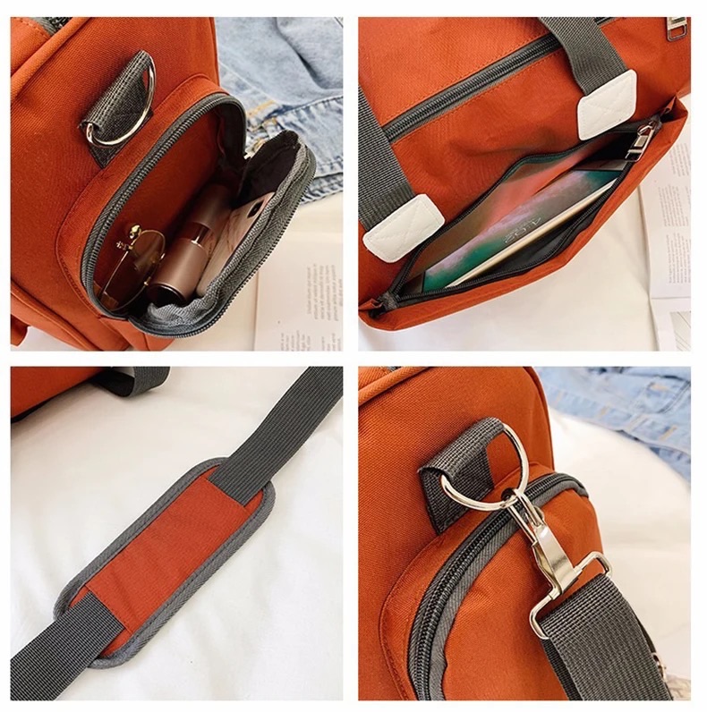 YIQI ENJOY Polyester Travel Bag Unisex Foldable Duffle Bag Organizers Large Capacity Travelling Gym Bags Bag Luggage Women WaterProof Handbags Traveller Bags