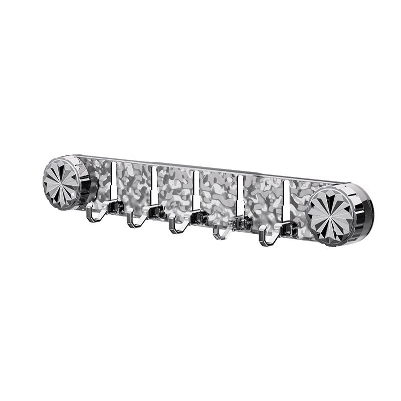 5 Hooks Rotating Suction Cup Hooks Punch-Free Strong Bathroom Towel Rack Shelf Wall Mounted Corrugated Row Hook Wall Hanger