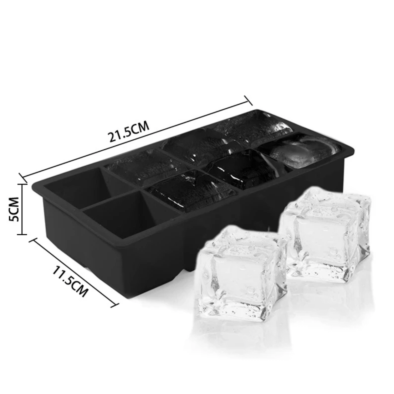 4/6/8 Grids Big Ice Cube Tray Mold Large Silicone Ice Cube Mold DIY Ice Maker Square Tray Mold Bar Pub Wine Ice Blocks Mould
