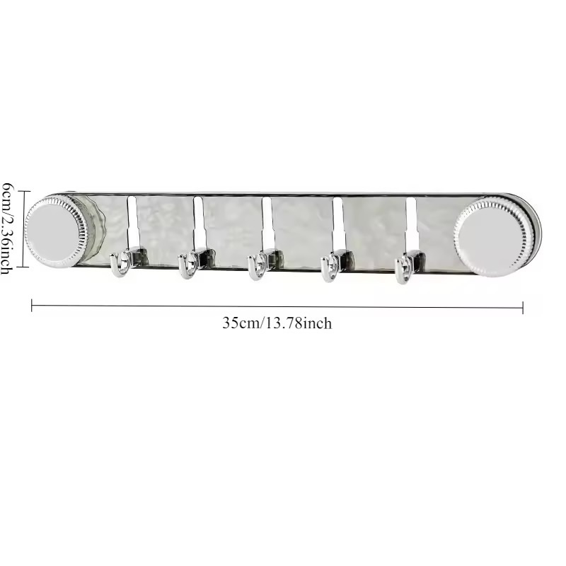 5 Hooks Rotating Suction Cup Hooks Punch-Free Strong Bathroom Towel Rack Shelf Wall Mounted Corrugated Row Hook Wall Hanger