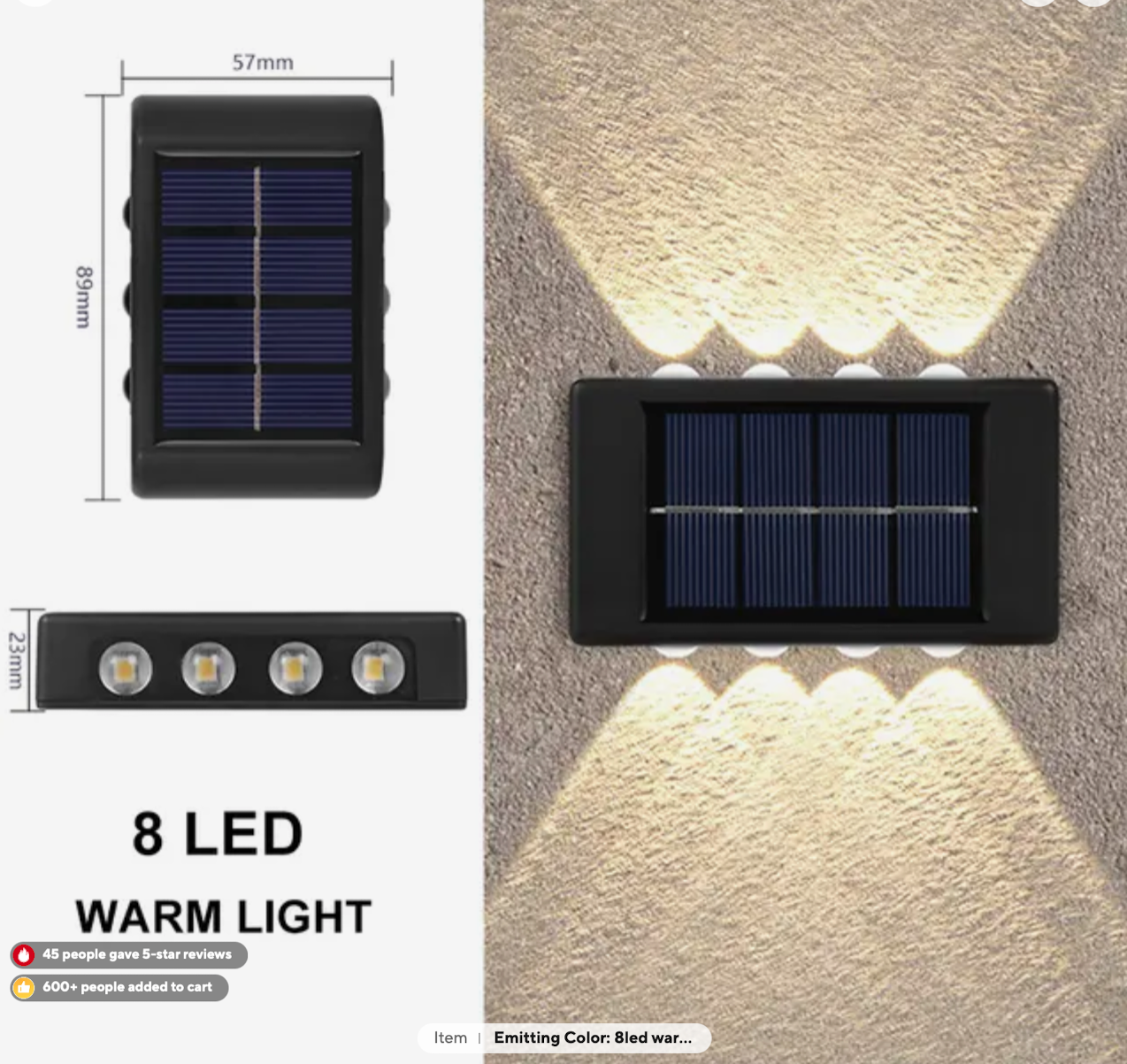 Solar Up And Down Double-headed High Brightness Wall Lights Garden Lights Door Sign Wall Lights Outdoor Waterproof Wall Washer