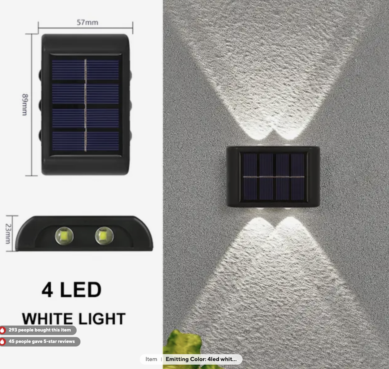Solar Up And Down Double-headed High Brightness Wall Lights Garden Lights Door Sign Wall Lights Outdoor Waterproof Wall Washer