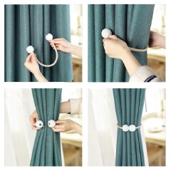 2pcs/set  Magnetic Pearl Curtain Clip Curtain Holders Tieback Buckle Clips Hanging Ball Buckle Tie Back Curtain Accessories Home Decor