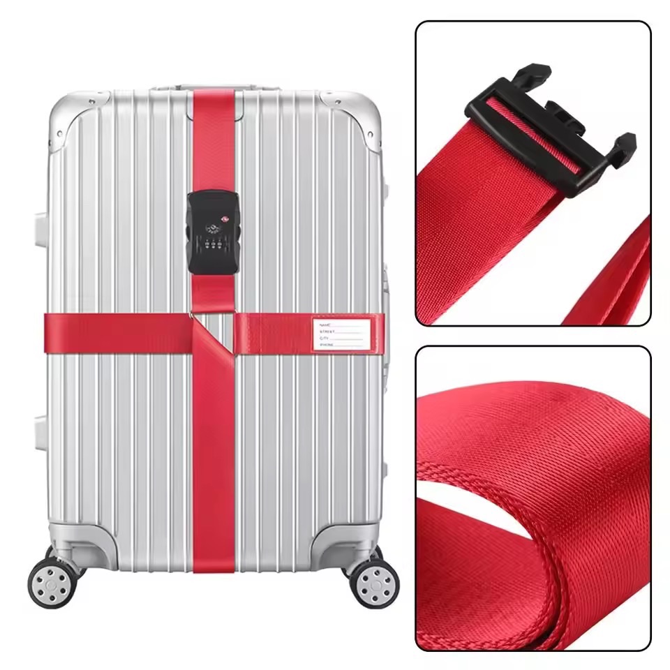 Adjustable Travel Suitcase Band Luggage Suitcase Rope Straps TSA Password Customs Lock Luggage Cross Belt Travel Accessories