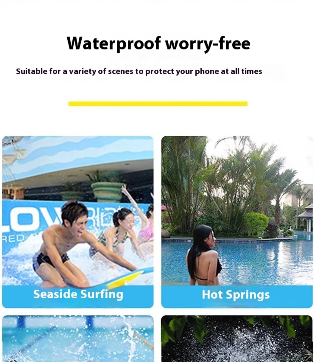 YIQI Enjoy For Phone Waterproof Bag High Permeability Touch Screen Airbag Case Rafting swimming Hot Spring Sealed