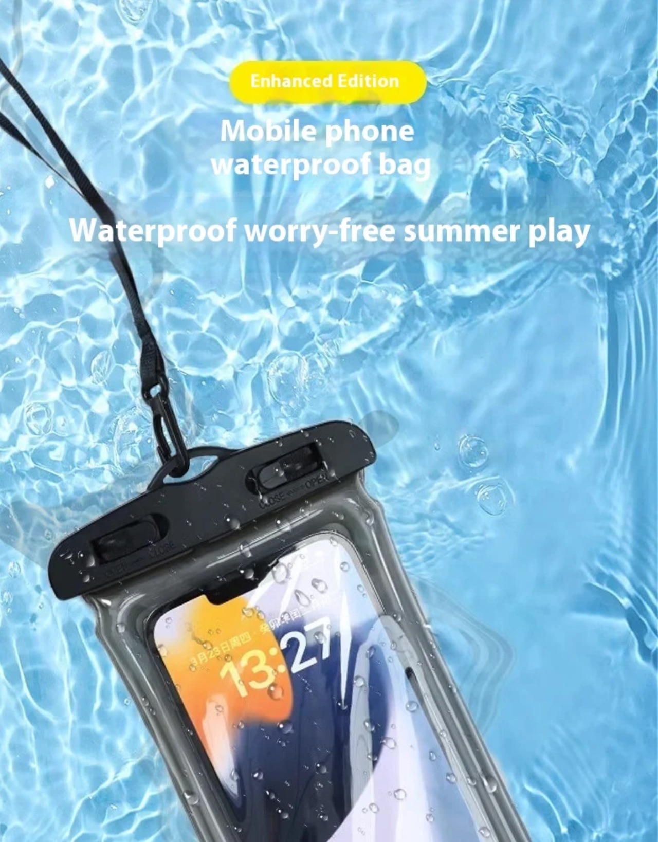 YIQI Enjoy For Phone Waterproof Bag High Permeability Touch Screen Airbag Case Rafting swimming Hot Spring Sealed