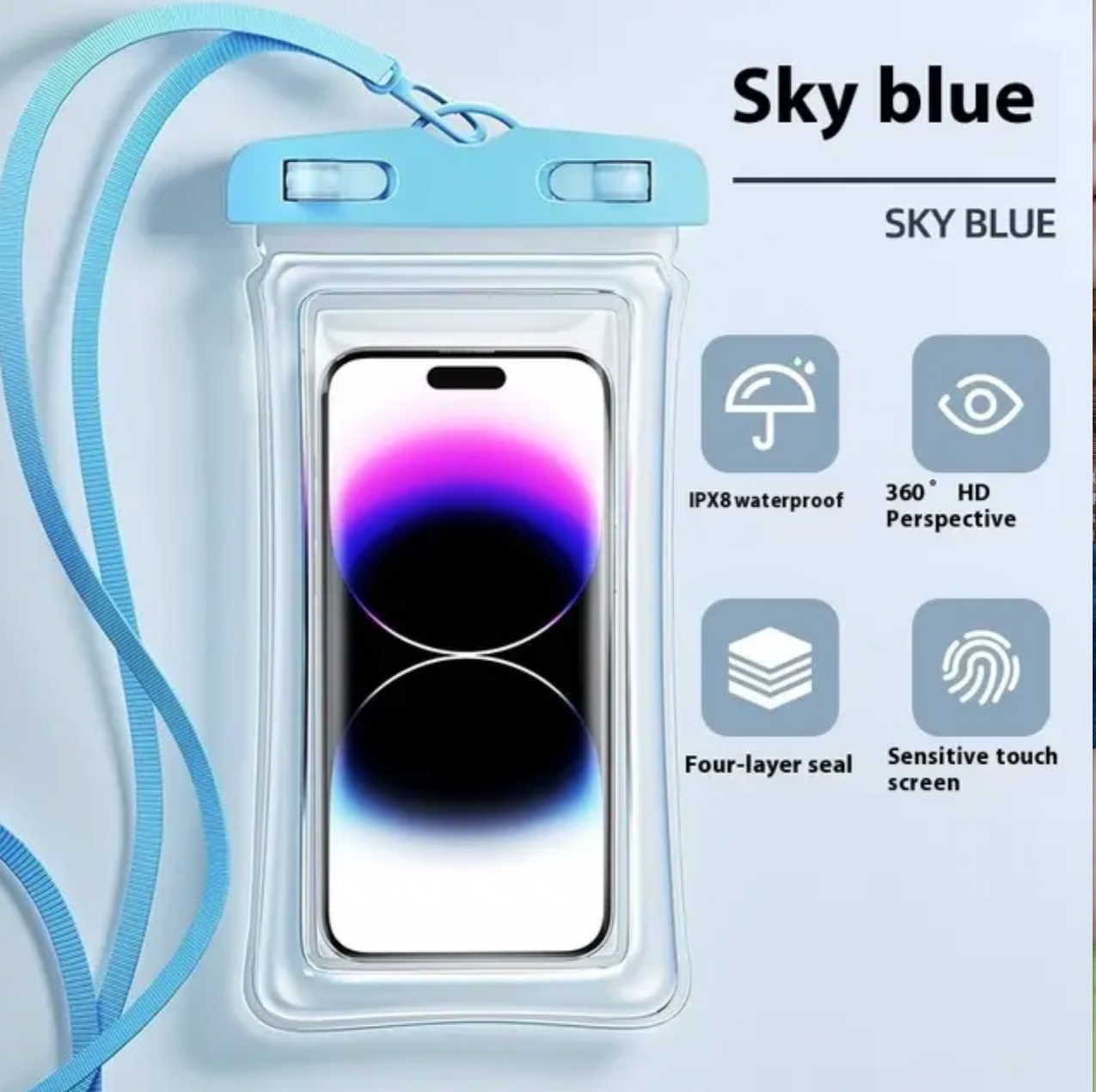 YIQI Enjoy For Phone Waterproof Bag High Permeability Touch Screen Airbag Case Rafting swimming Hot Spring Sealed