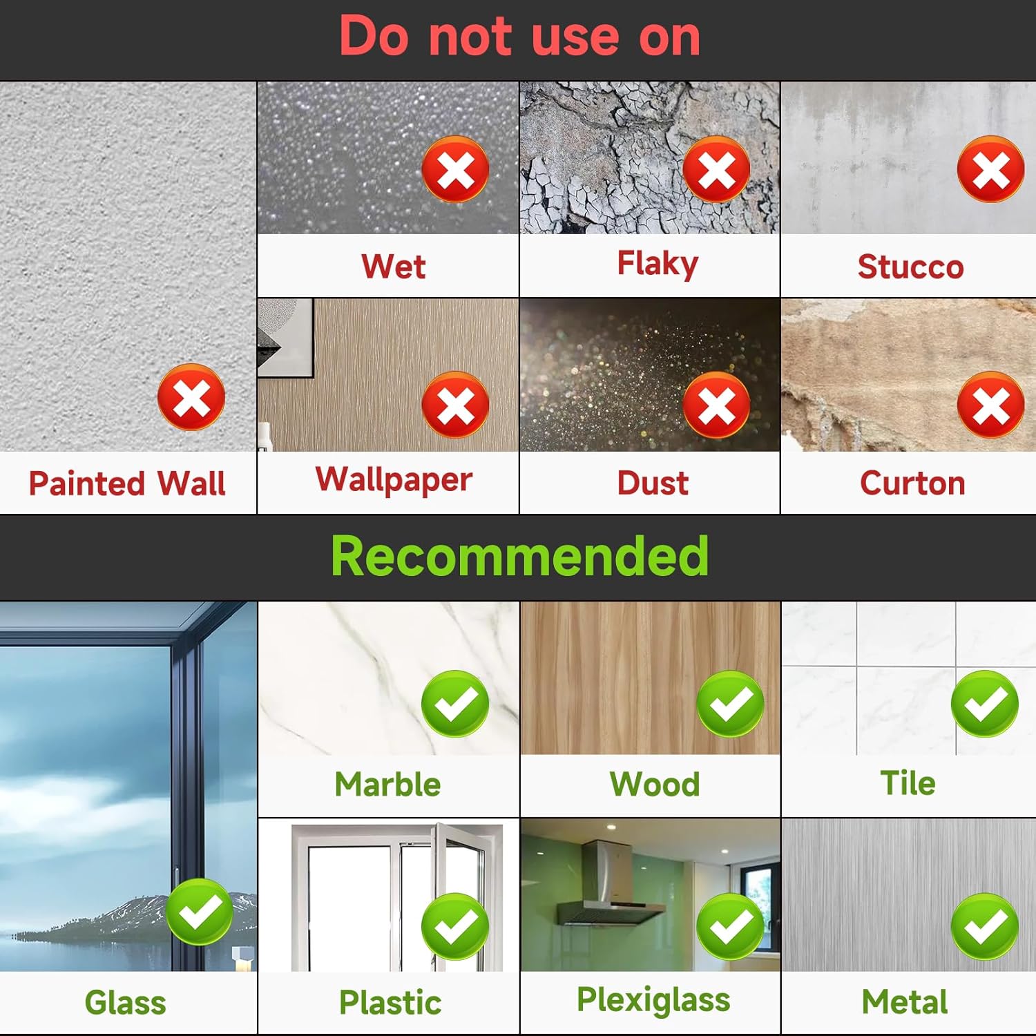 Large Hooks for Hanging Heavy-Duty 44Ib(Max) 10 Packs, Wall Hangers Without Nails Self-Adhesive Traceless Clear and Removable, Waterproof and Rustproof Multiple Uses for Bathroom Kitchen Home