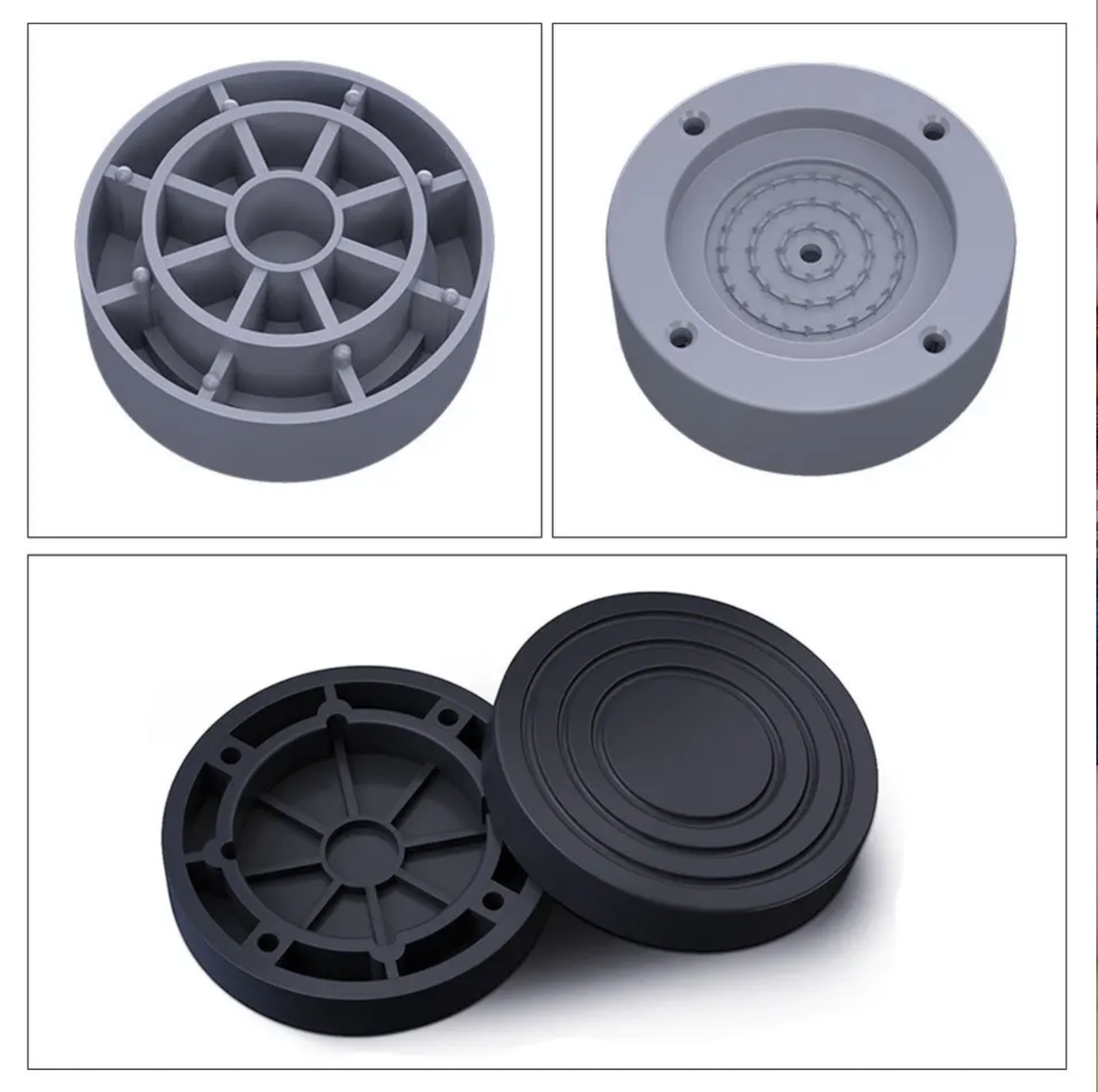 4Pcs Anti Vibration Feet Pads Rubber Legs Slipstop Silent Skid Raiser Mat For Washing Machine Support Dampers Stand Accessories