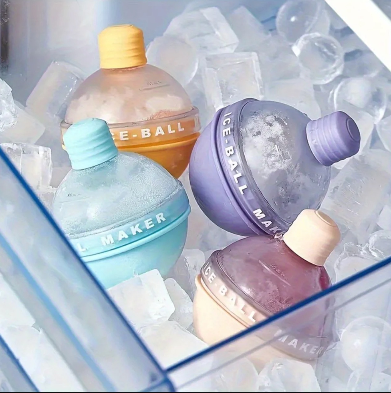 Round Ice Cube Mold Round Ice Hockey Premium Silicone Ice Sphere Mold Seamless 2.5in/6cm Ice Balls Kitchen Must-Have for Chilled