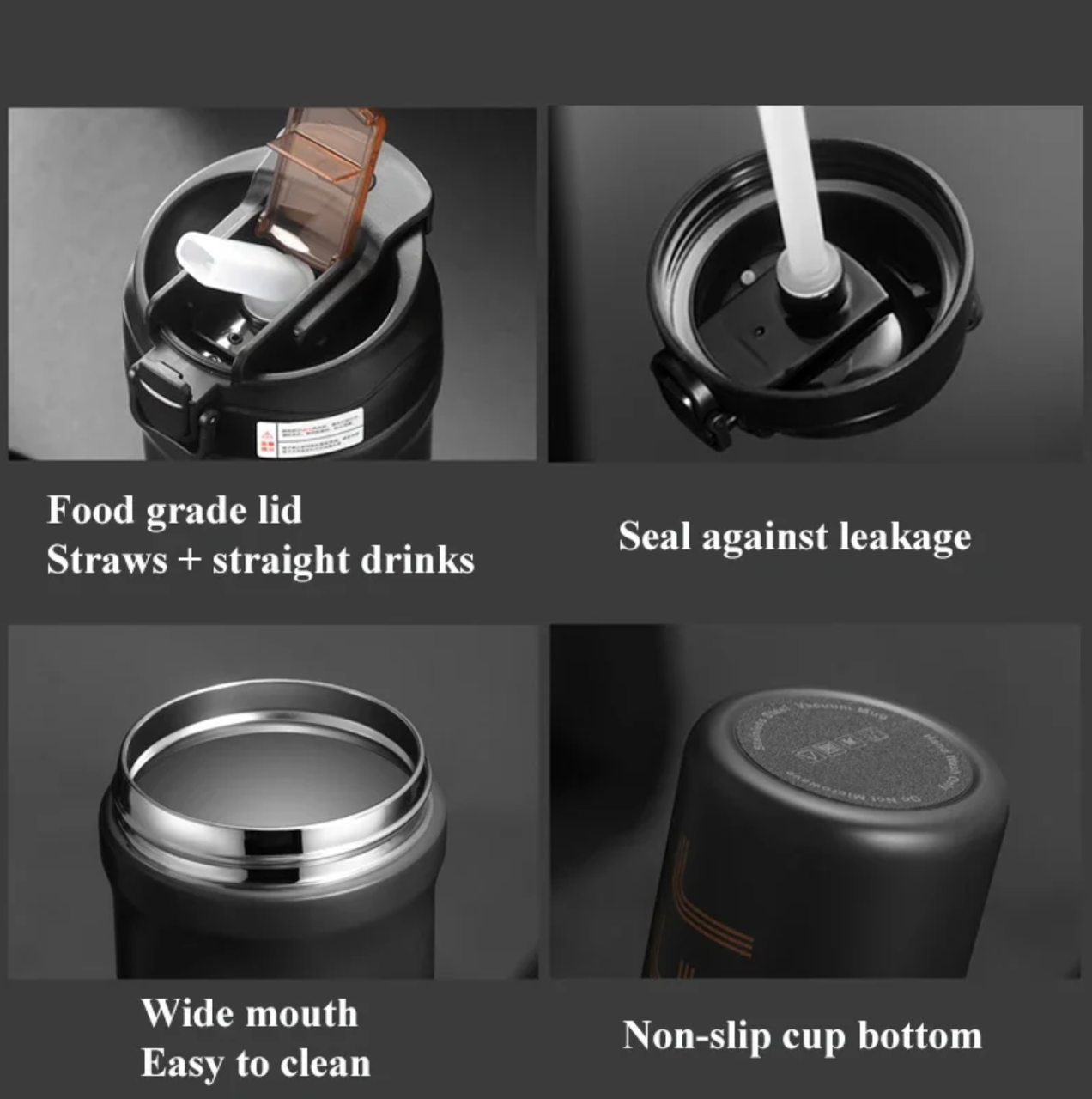 600ml/21OZ Thermal Coffee Mug with Straw Double Wall Insulated Sublimation Tumble Leakproof Water Thermos Portable Coffee Cup