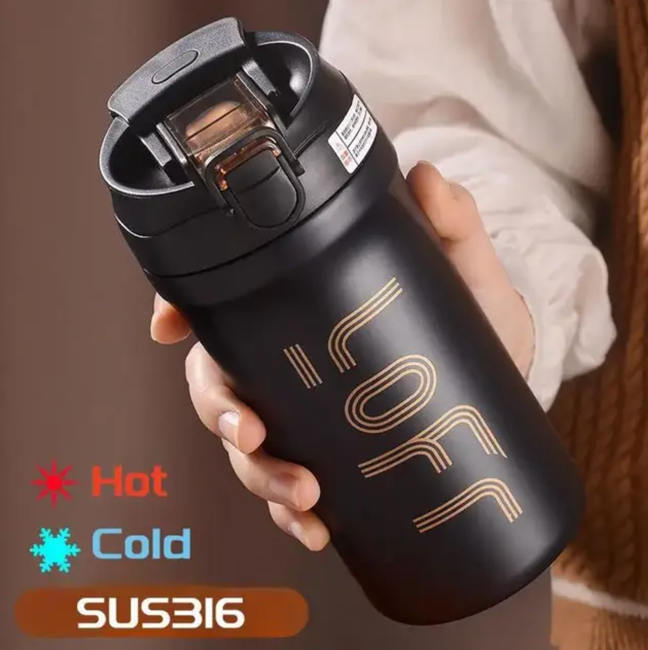 600ml/21OZ Thermal Coffee Mug with Straw Double Wall Insulated Sublimation Tumble Leakproof Water Thermos Portable Coffee Cup