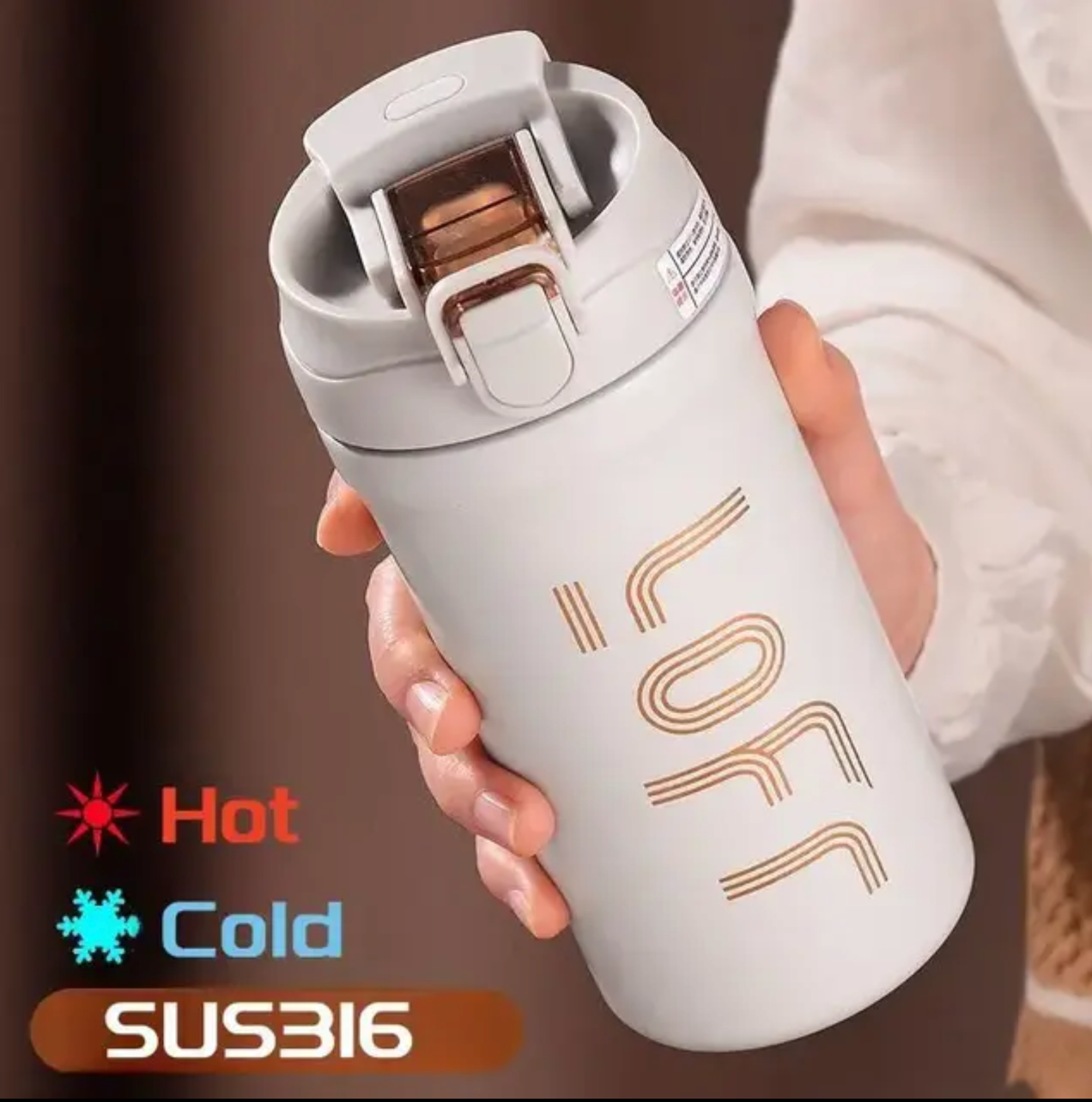 600ml/21OZ Thermal Coffee Mug with Straw Double Wall Insulated Sublimation Tumble Leakproof Water Thermos Portable Coffee Cup