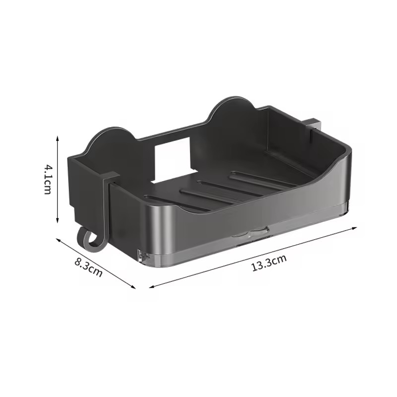 Bathroom Soap Holder Free-Punching Wall Mounted Soap Sponge Holder Organizer Double Drainage Soap Dish Bathroom Accessories