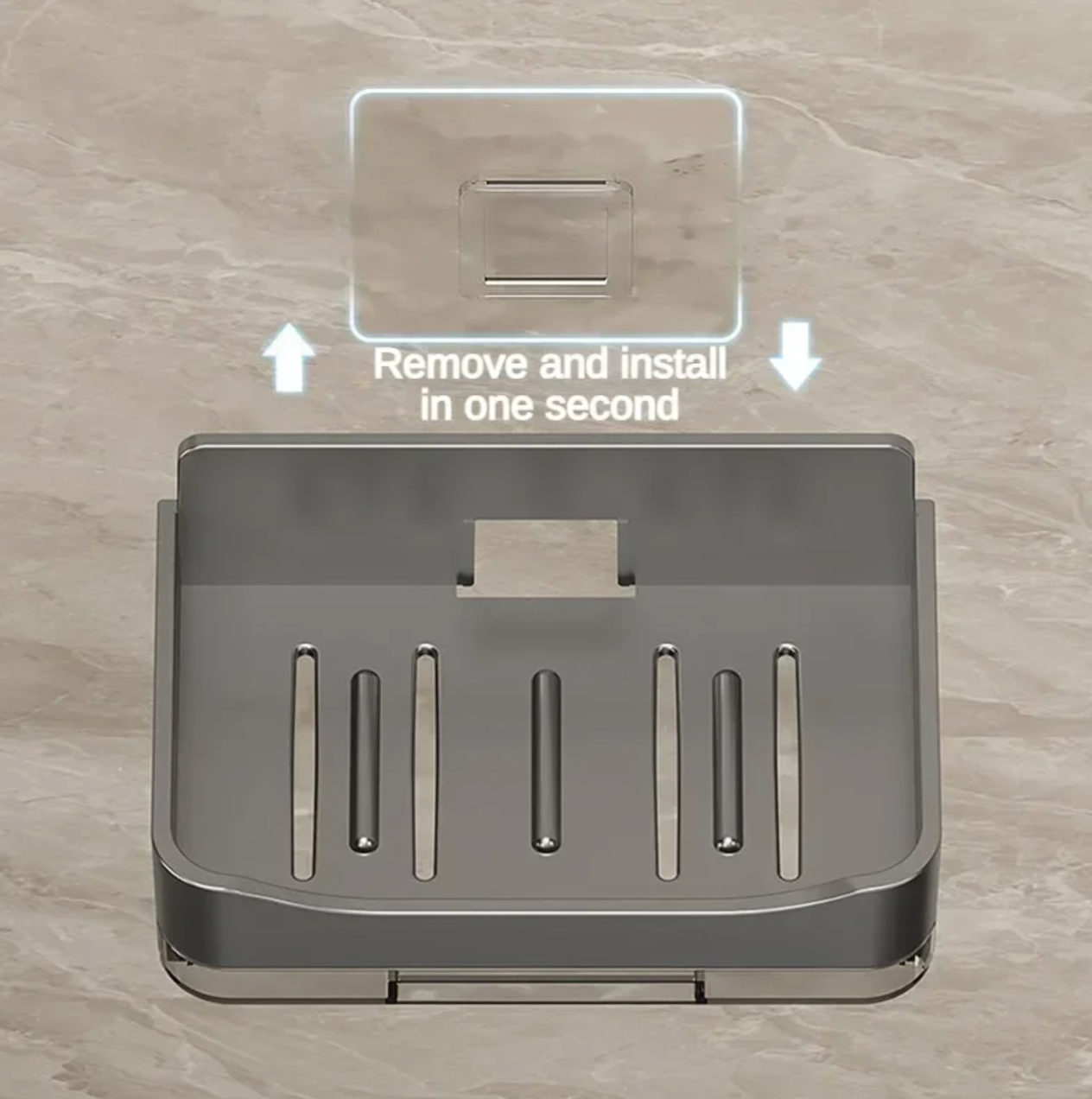 Wall-mounted Drain Soap Box Soap Holder Bathroom Wall Hanging Box Perforation-free Bathroom Soap Box Storage Rack