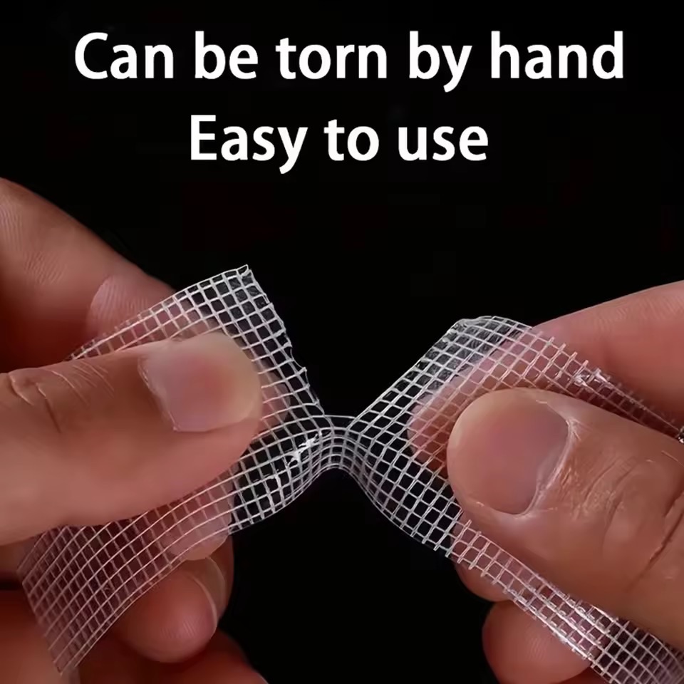 Transparent Sticky Fixed Strips Heavy Duty Double-Sided Adhesive Nano Tape Reusable Waterproof Carpet Adhesive Fiber Mesh Tapes