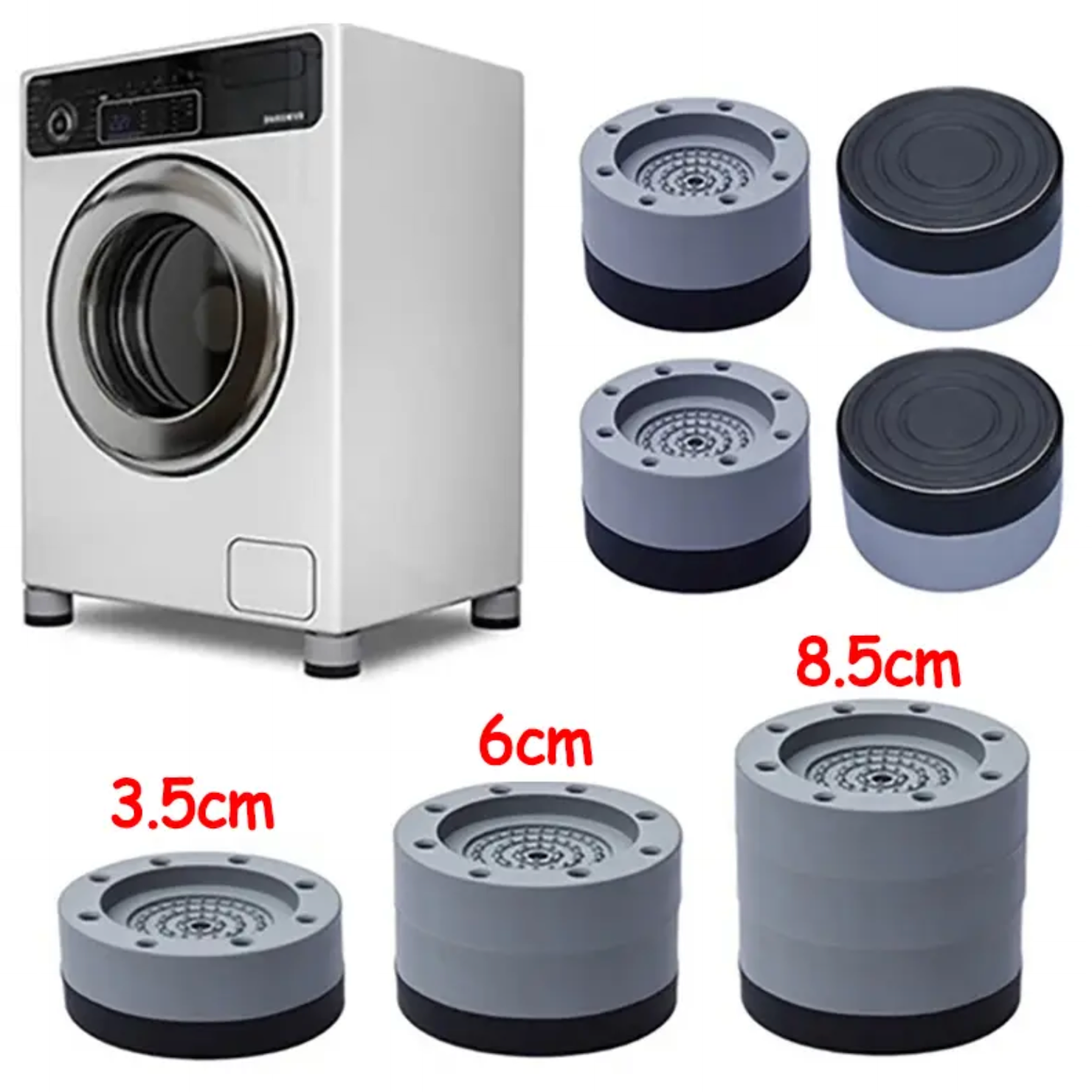 4Pcs Anti Vibration Feet Pads Rubber Legs Slipstop Silent Skid Raiser Mat For Washing Machine Support Dampers Stand Accessories