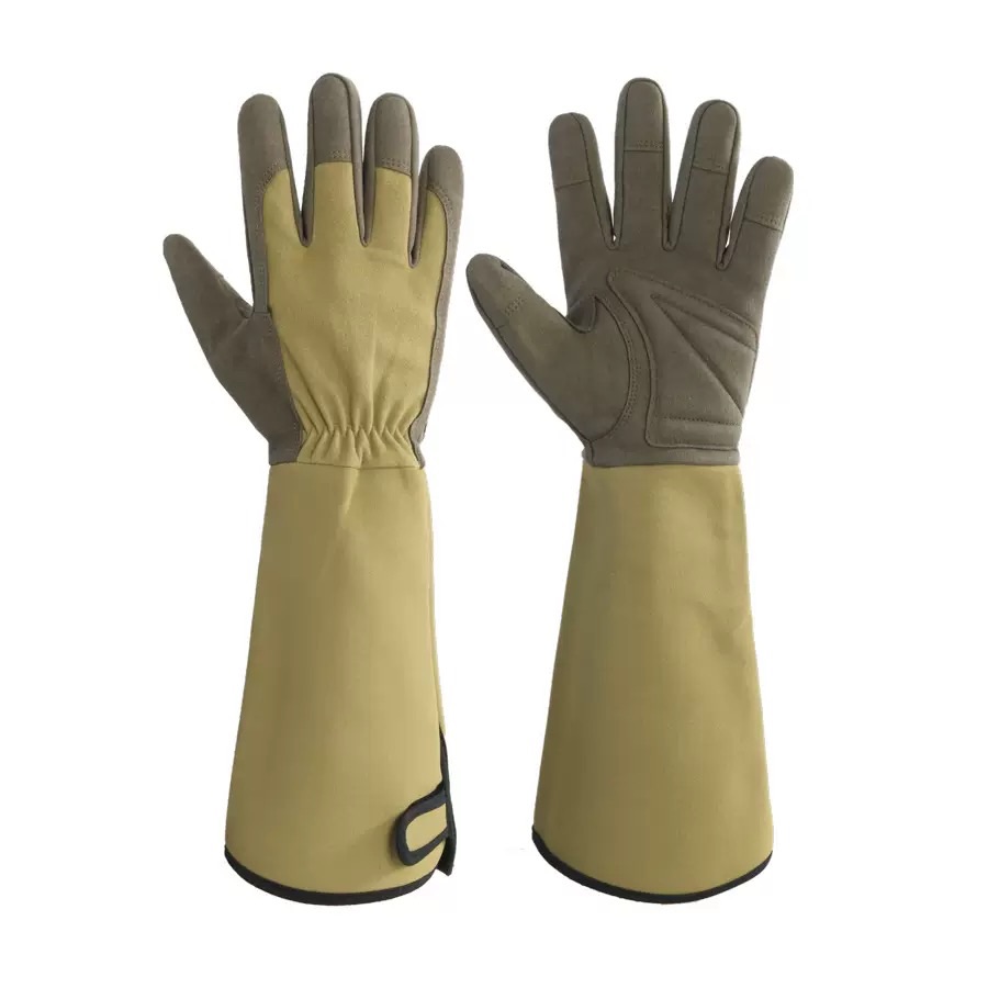 Long Style Gardening Gloves Thorn Proof Gloves Canvas Rose Pruning Garden Gloves with Touch Screen Breathable Work Gloves